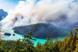 Wildfire,Near,Diablo,Lake,In,North,Cascades.,North,Cascades,National