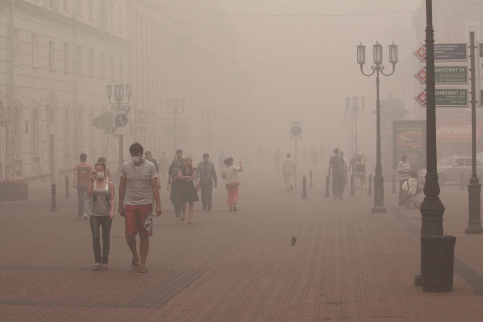 Haze in northern Italy