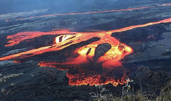Volcanic haze from Sierra Negra Volcano