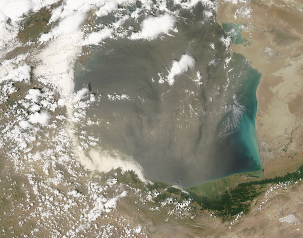 Dust storm over the Yellow Sea