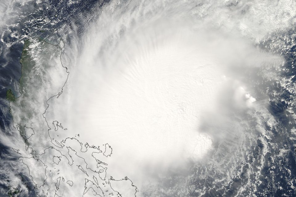 Typhoon Bolaven approaching the Philippines