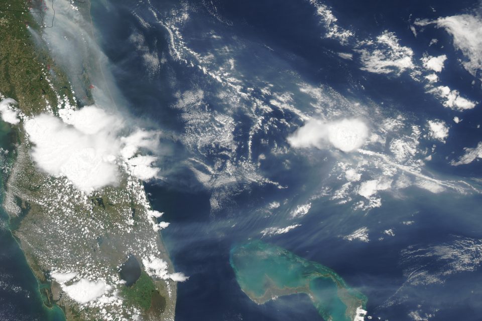 Smoke over the Northern Atlantic Ocean