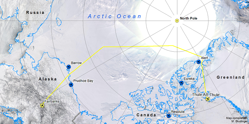 Sea Ice Flight From Greenland to Alaska