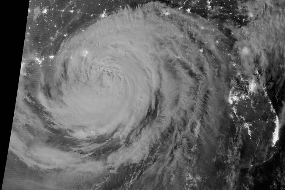 Hurricane Isaac at Night