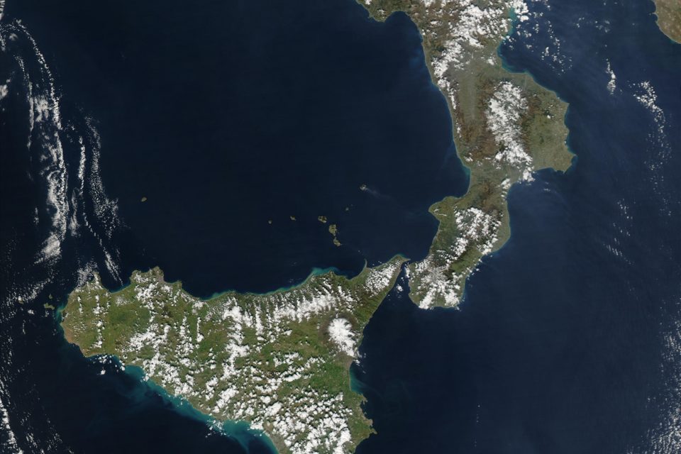 Eruption of Stromboli Volcano Italy