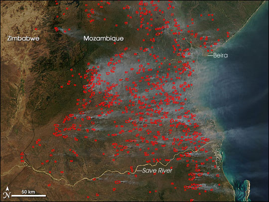 Fires in Mozambique