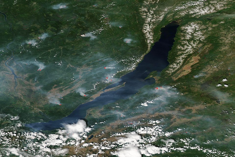 Fires Surrounding Lake Baikal
