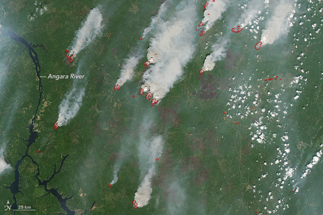 Fires Surrounding Lake Baikal