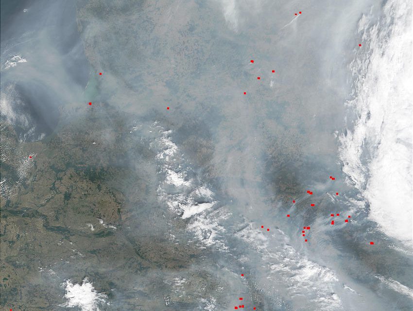 Fires and Smoke in North Central Europe