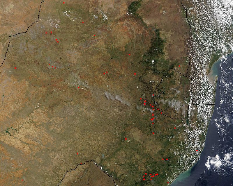 Fires in South Africa and Mozambique