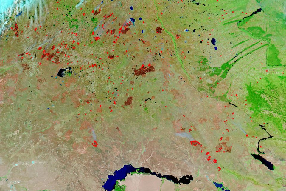 Burn Scars and Late-Season Fires in Kazakhstan