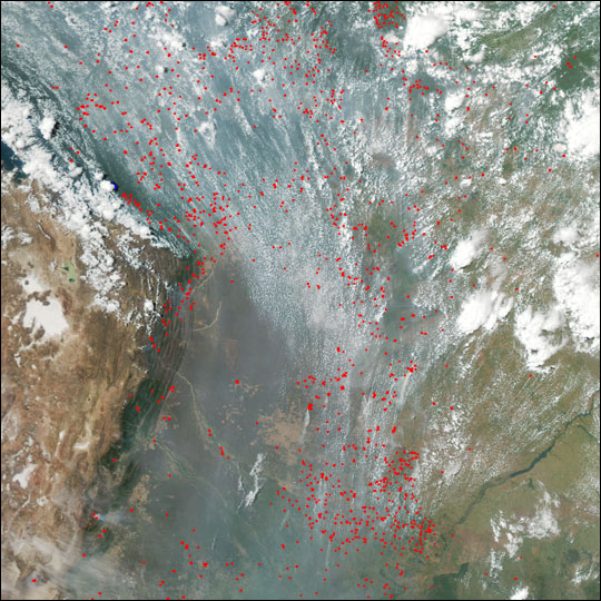 Widespread Fires in South America