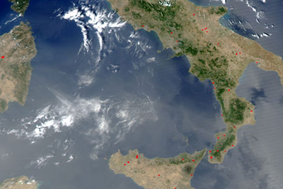 Fires in Southern Italy
