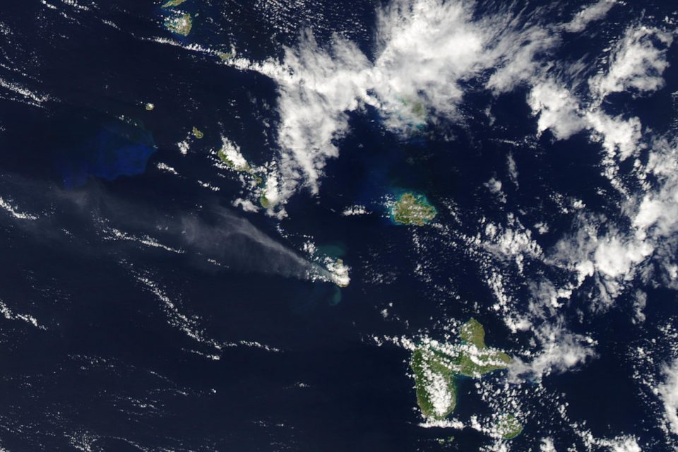 Ash Plume From Soufriere Hills, Montserrat