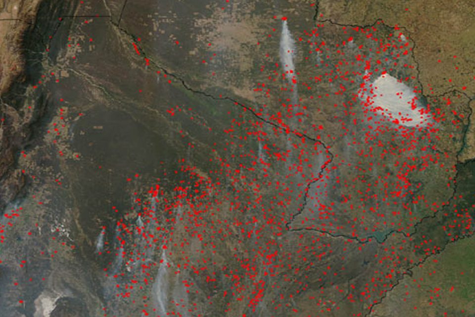 Fires in Brazil, Argentina, and Paraguay