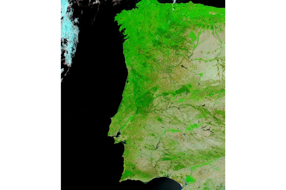 Portugal (False Color, Before Fires)