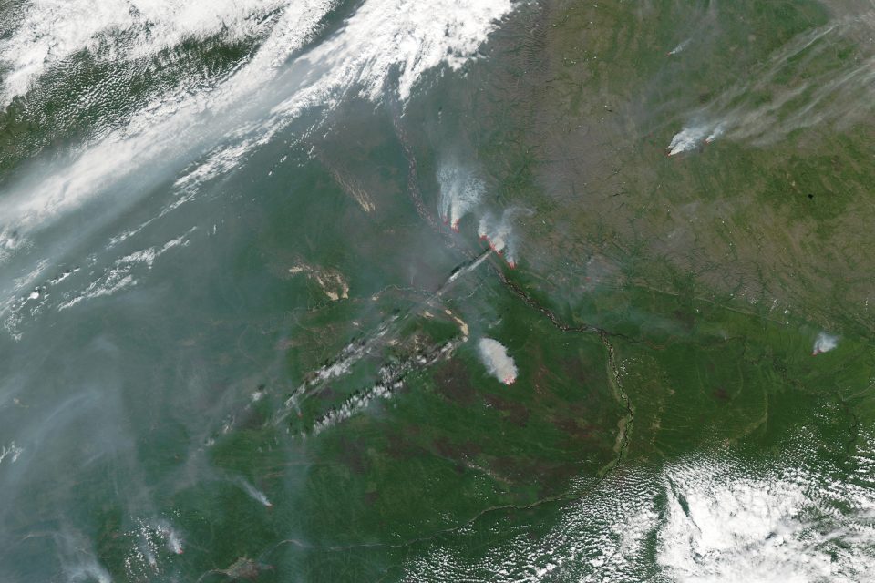 Fires and Smoke Near Yakutsk, Russia