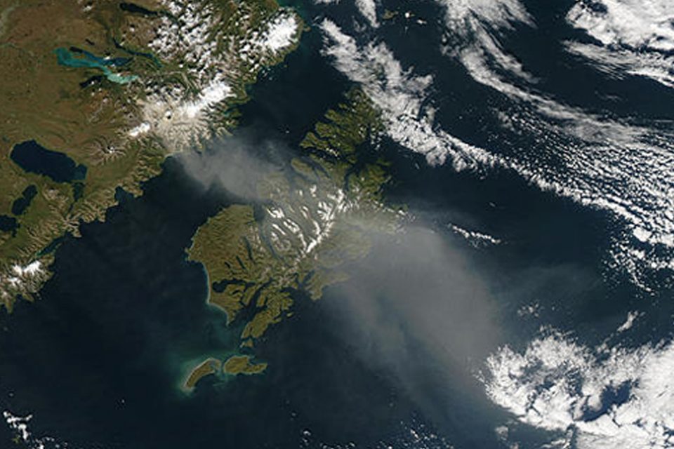 Volcanic Ash Over Kodiak Island, Alaska