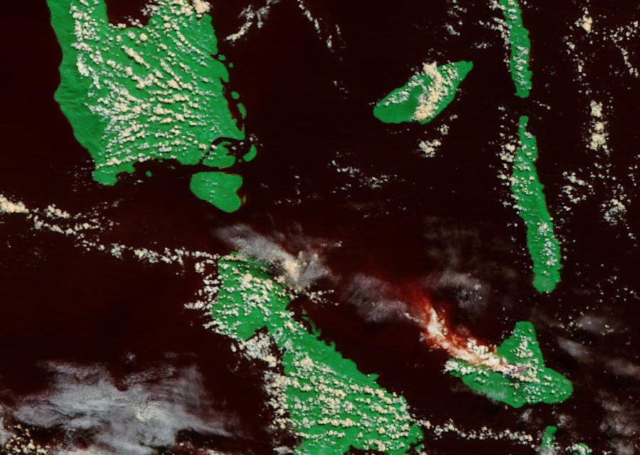 Ash Plume from Ambrym Volcano, Vanatu