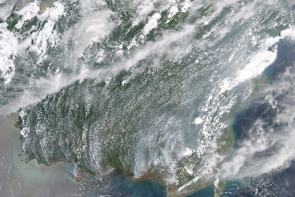 Fires on Borneo and Sumatra