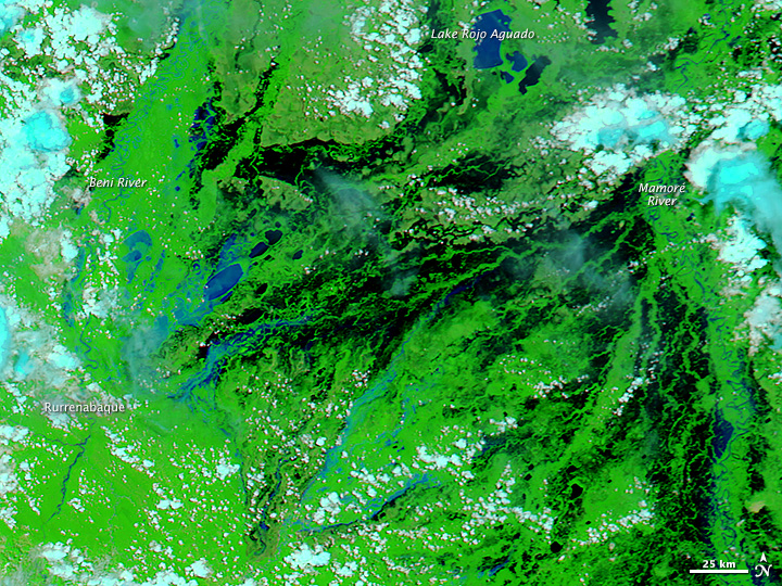 Flooding in Bolivia in False Color