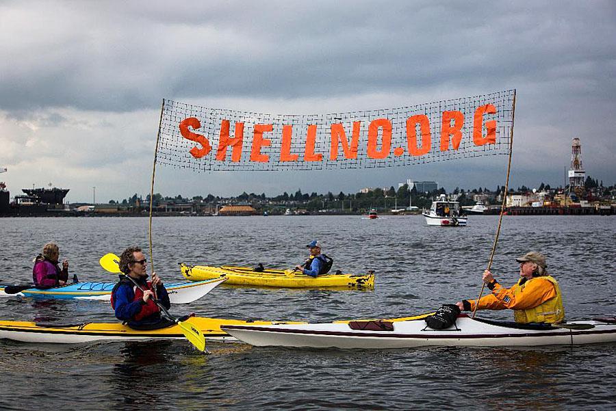 Kayaktivists Hold 'Shell No' Protest In Seattle