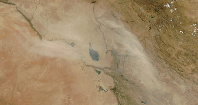 Dust storms streaming across Iraq
