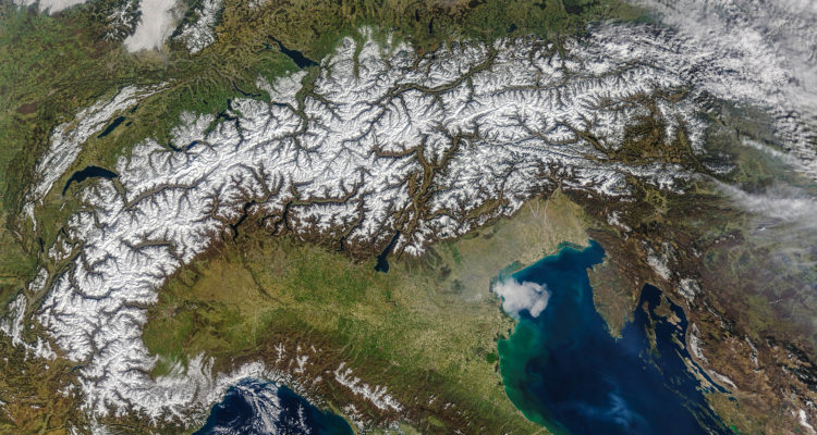 Spring Snow Cover in The Alps