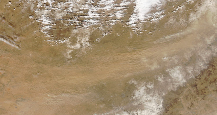 Dust storm in the Gobi Desert