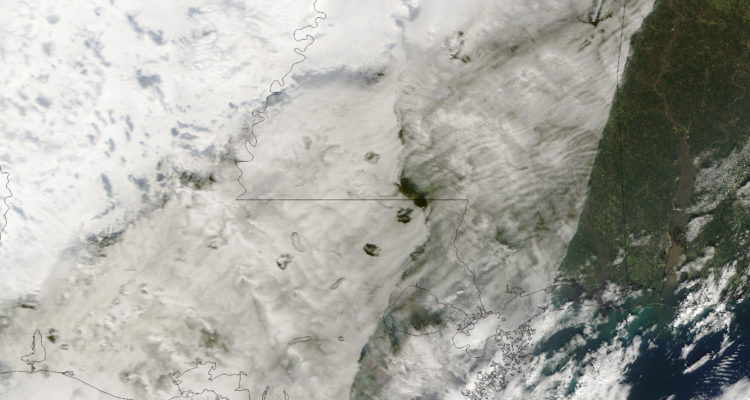 Hole Punch Clouds Over the Southeast