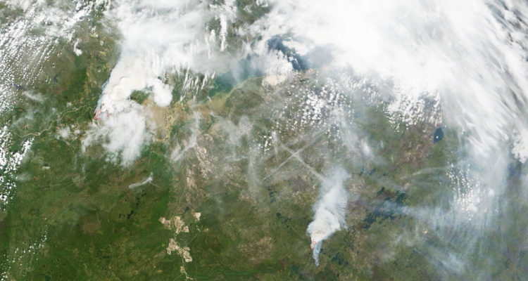 Comparing Smoke Seen by Aqua and Terra