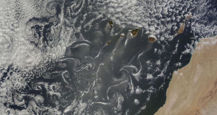 Canary Islands Kick up von Kármán Vortices