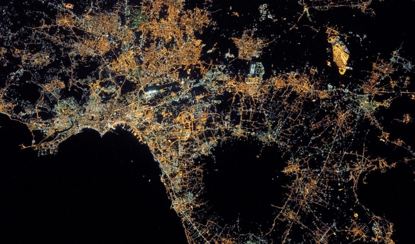 Nighttime in Naples, Italy