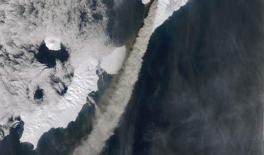 The Kambalny Volcano in Russia Erupts