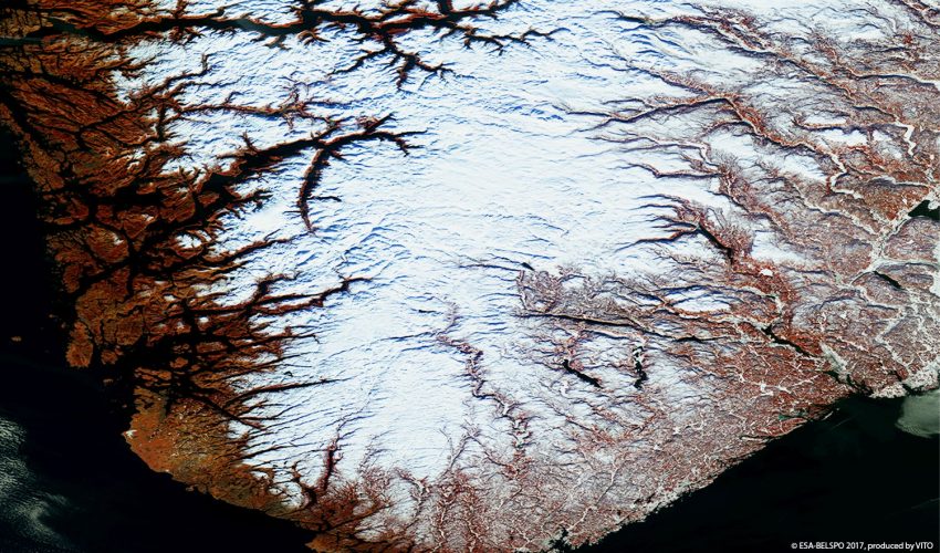 Norway’s famous fjords captured from space