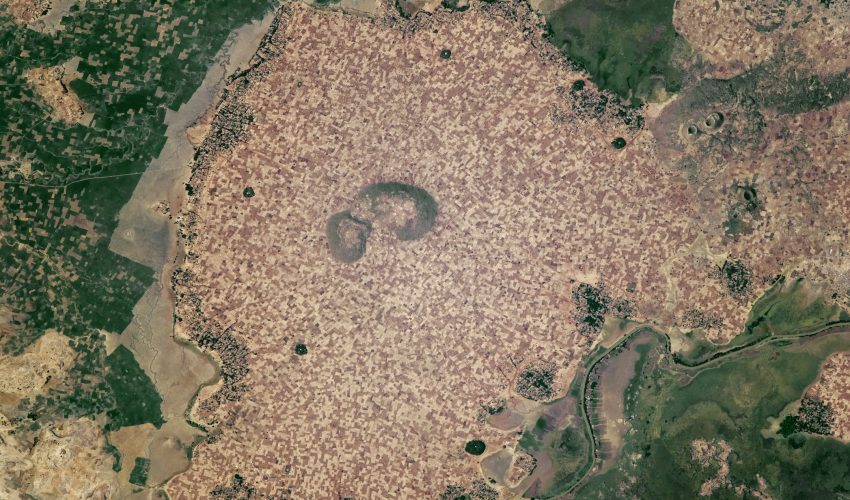 Agricultural fields sit atop the Ethiopian Plateau