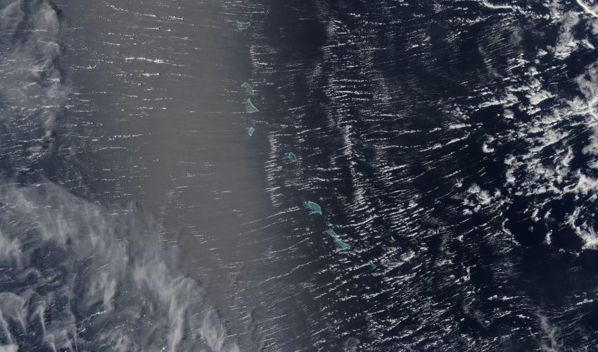Roll clouds cover the Pacific Atolls