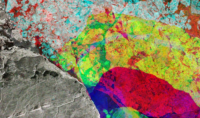 Composite image shows sea ice changes in Alert, Canada