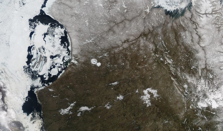 Sea ice in the Hudson Bay of northern Canada