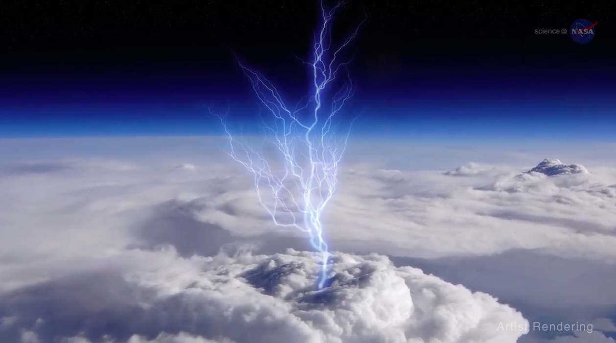 When flashes of light occur above the storm