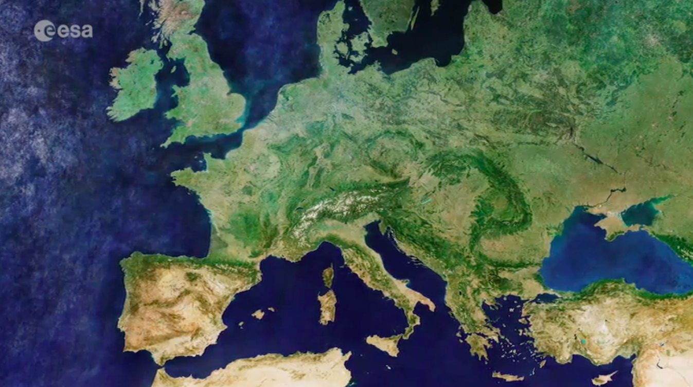 Europe on a perfectly clear day