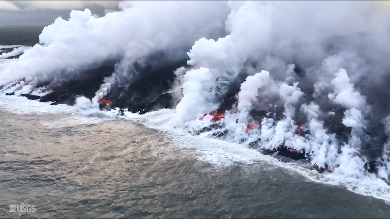 Lava streams from fissure 8 are still pouring into the ocean