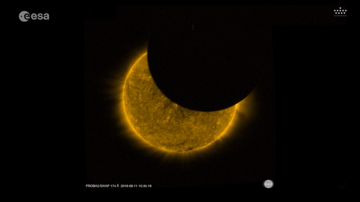 Partial solar eclipses captured from space