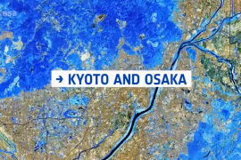 Kyoto and Osaka from space