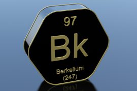 82240205 - berkelium element symbol on hexagonal black icon