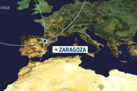 The city of Zaragoza from space
