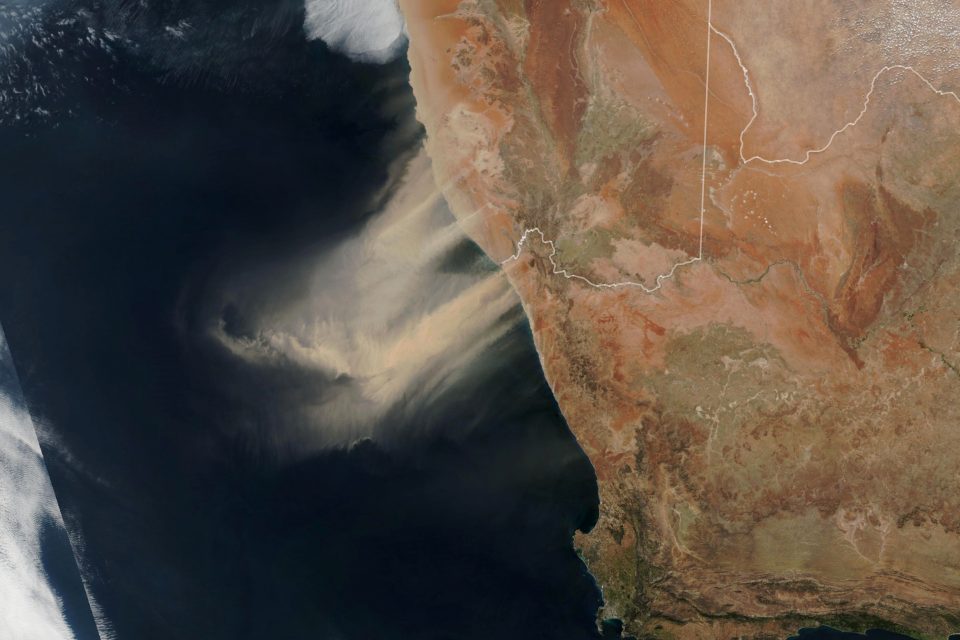 Dust flying off the west coast of Africa