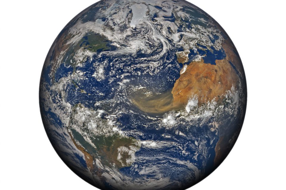 Saharan dust streams over the Atlantic Ocean