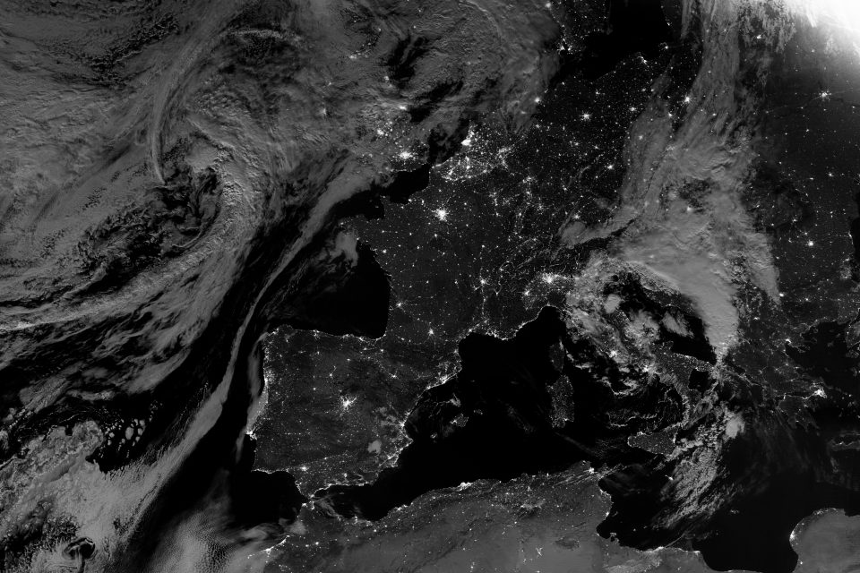 The city lights of Western Europe