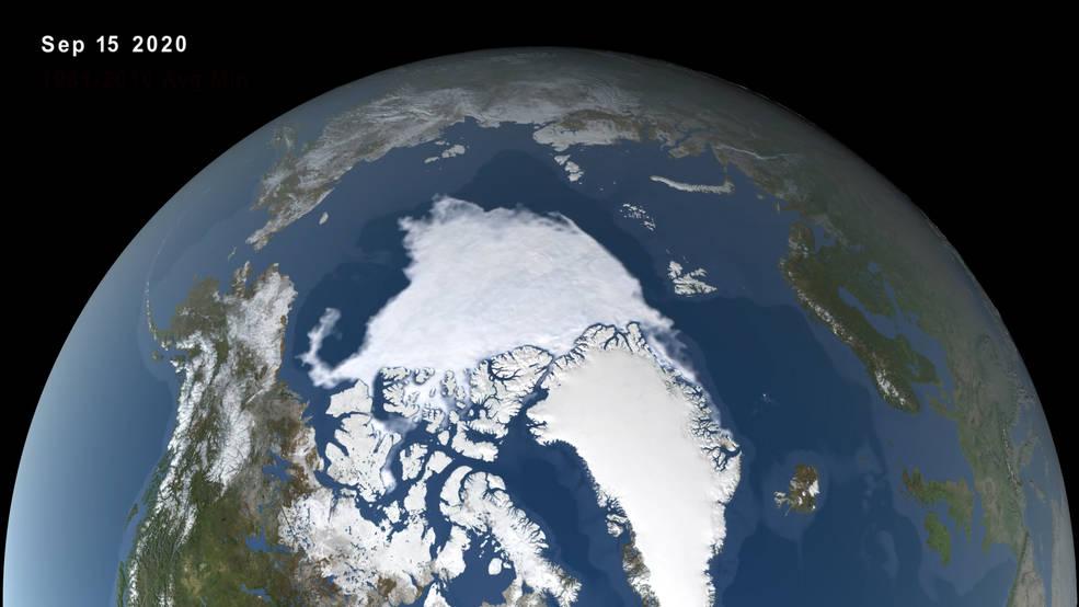 Arctic sea ice reached its second lowest extent this year